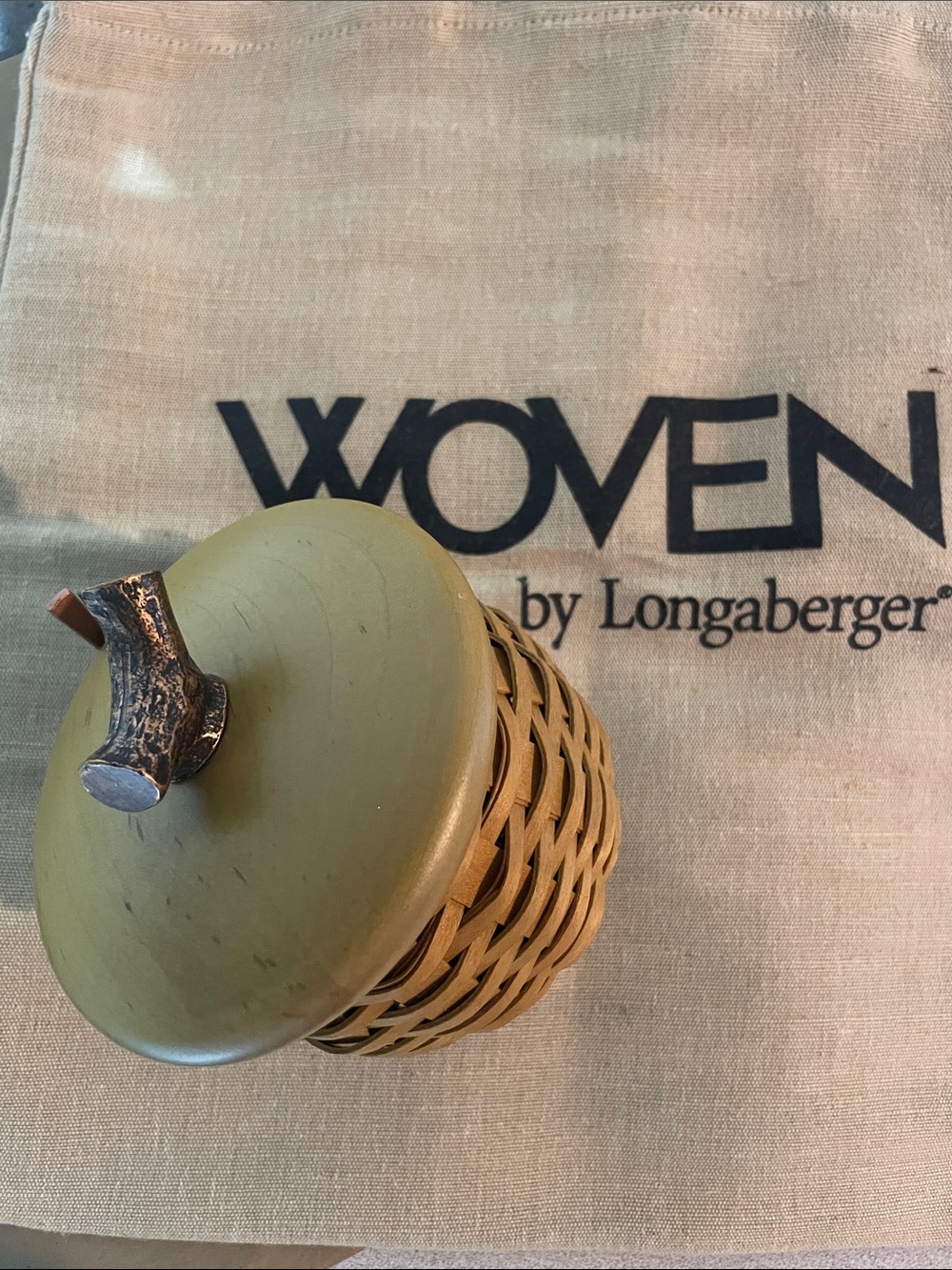 Longaberger Acorn Basket W/ Tote